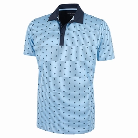 Galvin Green Monty V8  Polo Shirt - Blue Bell/Navy Comfy Look