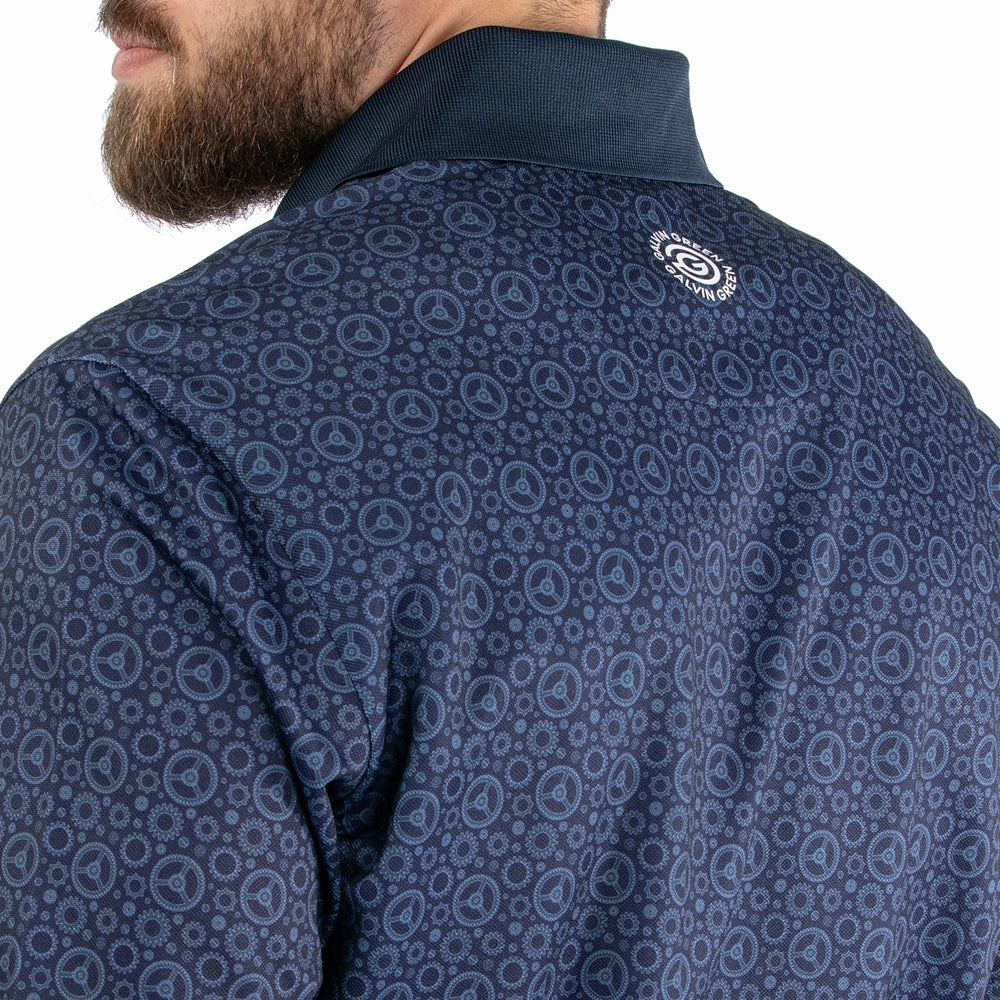 semi-formal style Simple Layer Galvin Green Miracle Polo Shirt - Blue/Navy