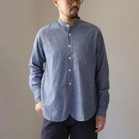 Date night FOB FACTORY / F3428 Selvage Chambray Band Collar Shirt