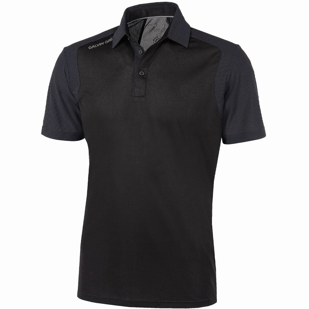 Vintage Wash Self Fabric Tape Galvin Green Massimo Ventil8  Polo Shirt - Black/Black