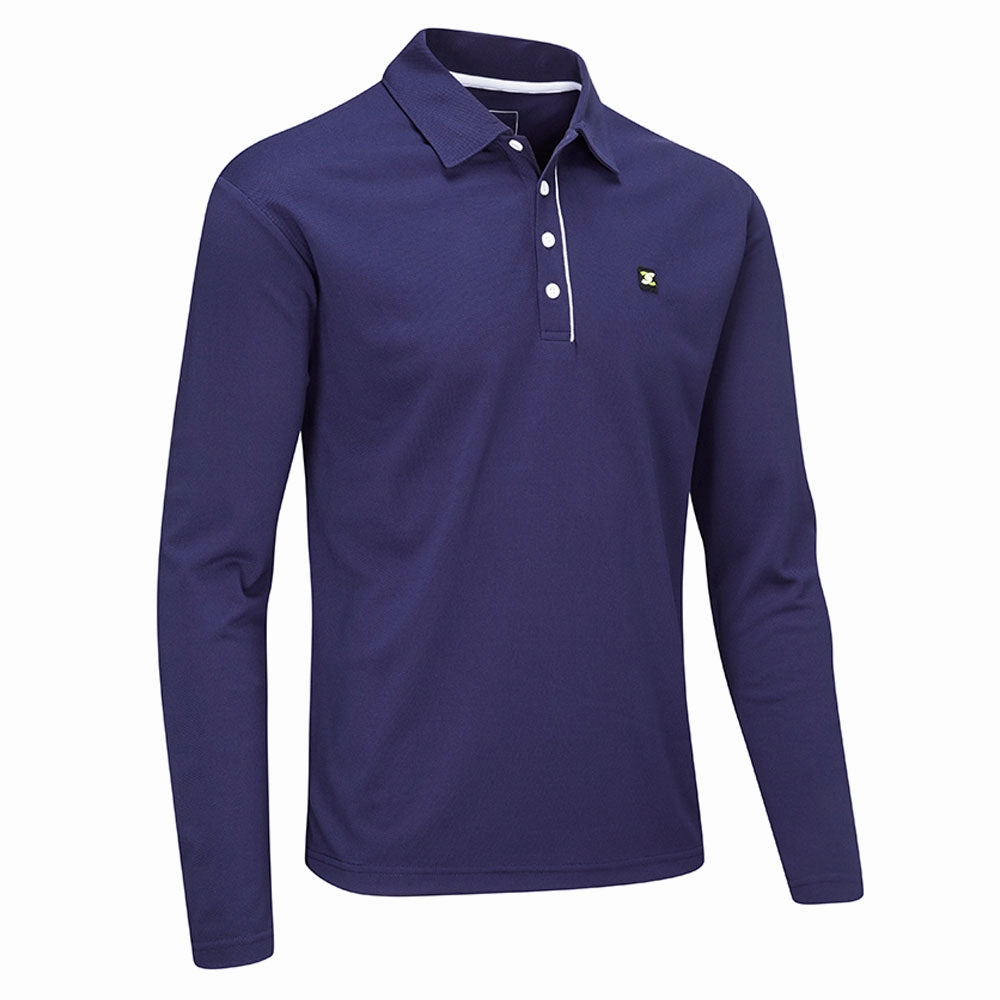 Odor Resistant Treatment Stuburt Urban Long Sleeve Polo - Midnight