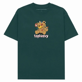 High-Quality Cotton Top Heavy Bear Minimum T-Shirt - Forest