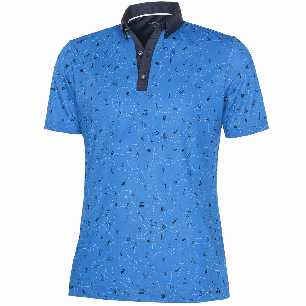 Galvin Green Miro V8  Polo Shirt - Blue/Navy Comfy Wear