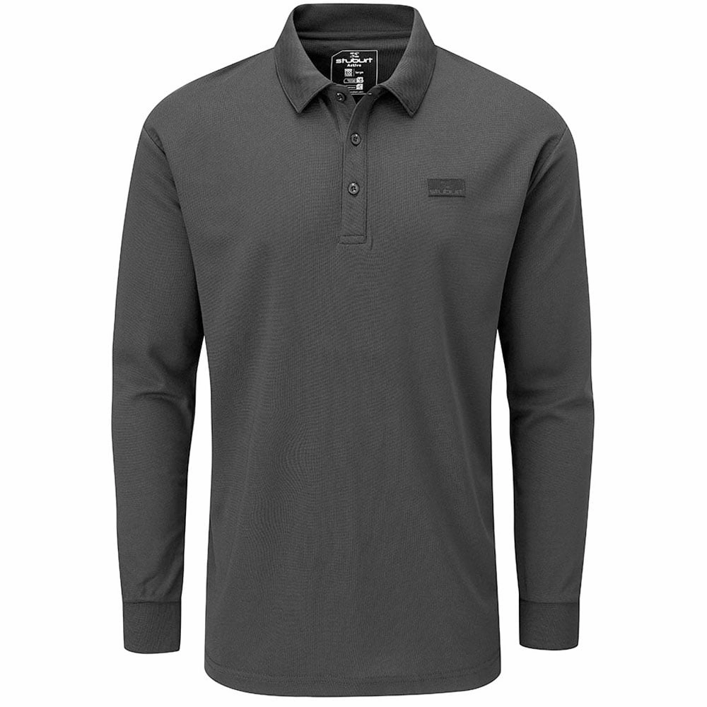 Stuburt Active Long Sleeve Polo Shirt - Black Active Essentials