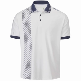 Dimensional Stability Weave Sporty Design Stuburt Cypress Polo Shirt - White/Midnight