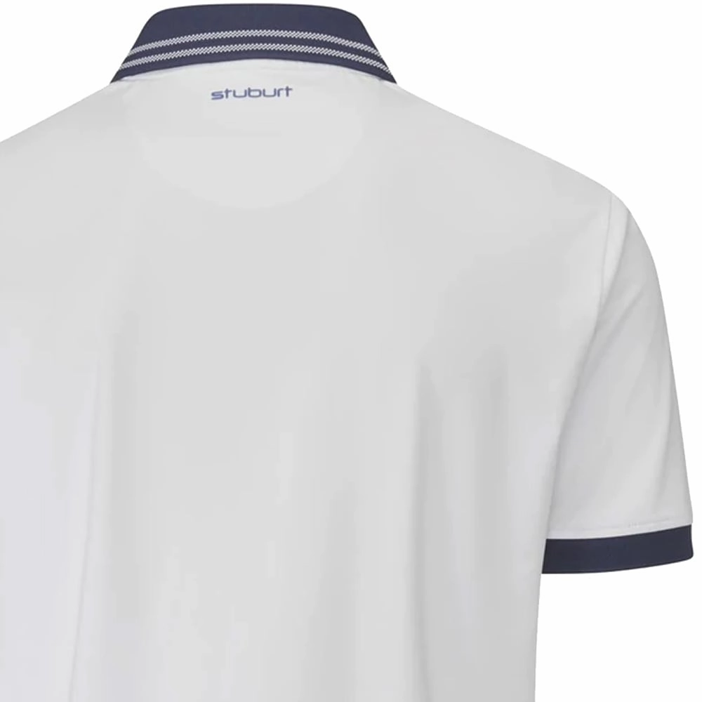 Classic Outfit Style Longline Hemline Stuburt Cypress Polo Shirt - White/Midnight
