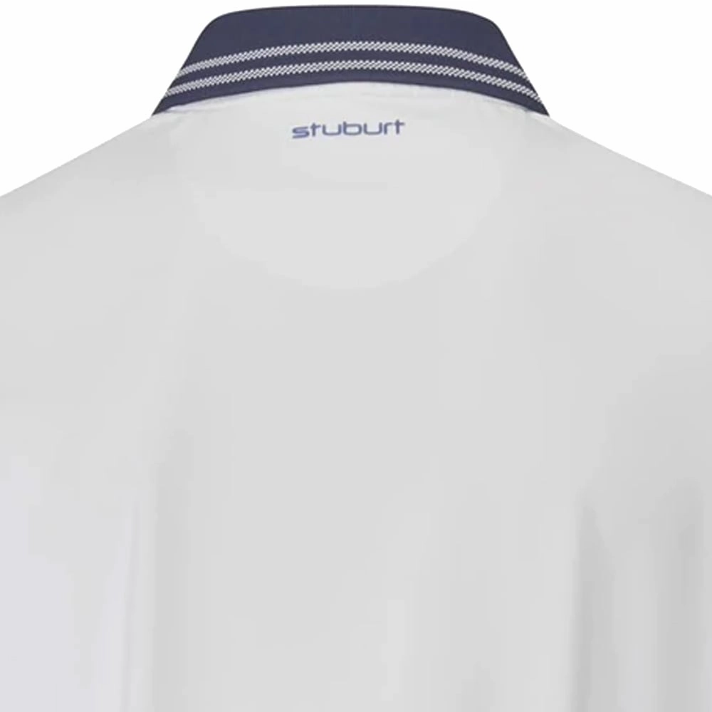 Foam Print Detail Winter Layer Stuburt Cypress Polo Shirt - White/Midnight