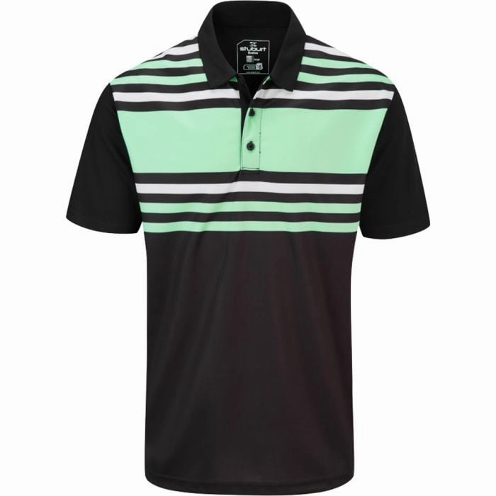 Lightweight Shirt Stuburt Evolve Pure Stripe Polo Shirt - Black/Mint