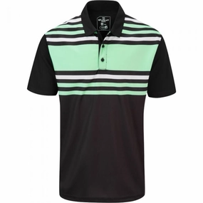 Stuburt Evolve Pure Stripe Polo Shirt - Black/Mint Soft and durable