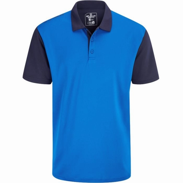 Stuburt Mens Broadway Polo Shirt - Imperial Blue Wide Neck Opening