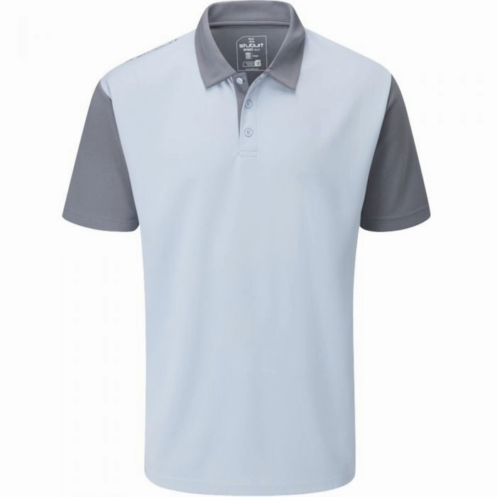 Quick Release Hem Sleek Design Stuburt Mens Broadway Polo Shirt - Sky Blue