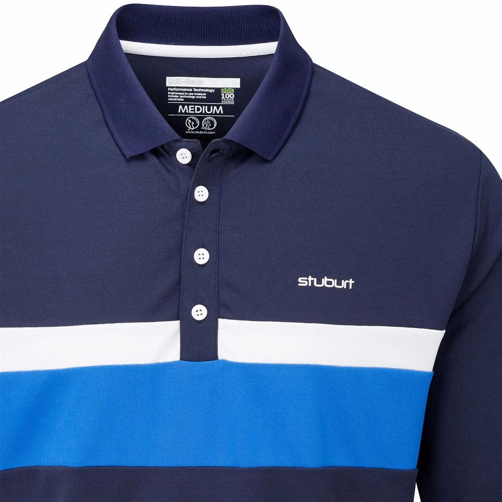 Stuburt Motion Long Sleeve Polo Shirt - Midnight SunProtectionFabric Classic Comfort