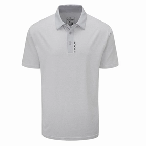 Comfortable Piece Flexible Cuff Design Stuburt Otham Polo Shirt - Light Grey