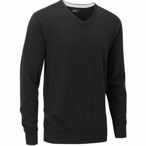 product personalization ideas product handmade uniqueness Stuburt Urban V Neck Golf Sweater - Black