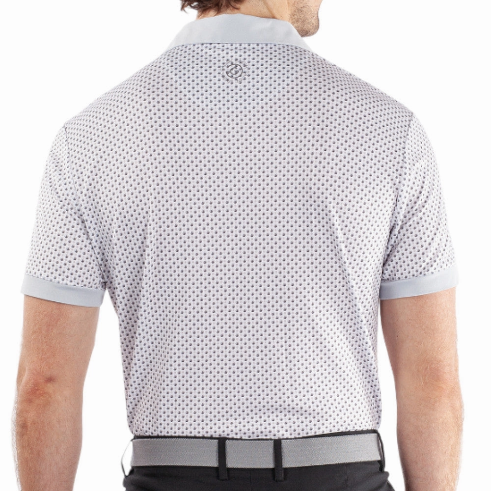Galvin Green Mate Polo Shirt - White/Cool Grey Ribbed Neckline Athletic and Cool