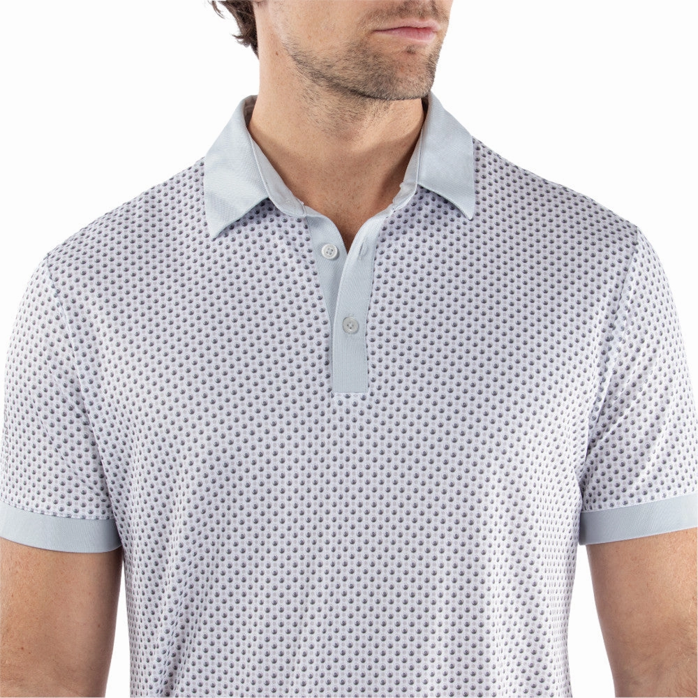 spandex blend Casual and Soft Galvin Green Mate Polo Shirt - White/Cool Grey