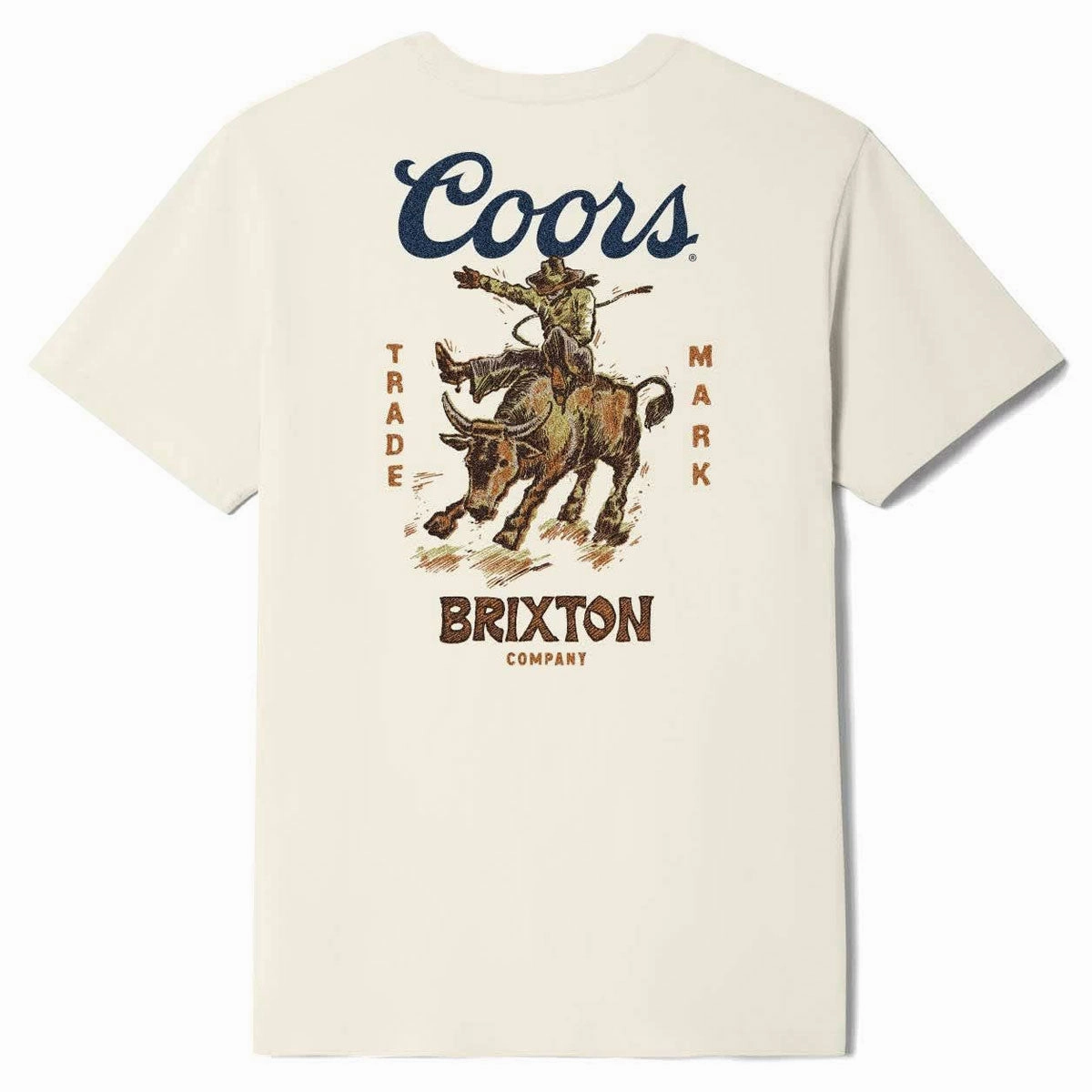 Brixton x Coors Bound T-Shirt - Cream adults' Layered Hem Design