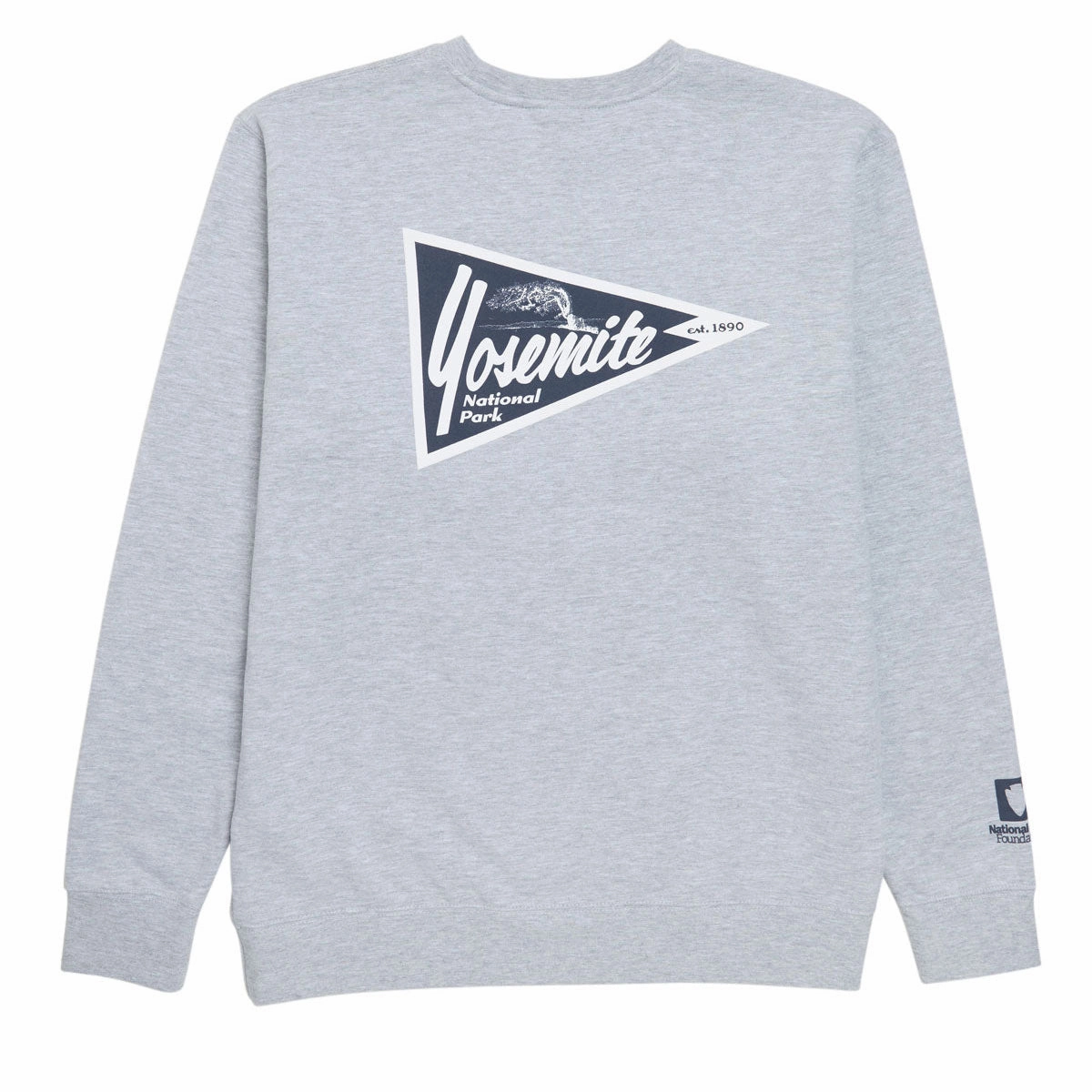 Stance National Parks Crew Sweatshirt - Heather Grey Reinforced Elbow Patches Comfort Wear