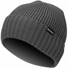Soft Touch TaylorMade Ribbed Knit Beanie - Charcoal Heather