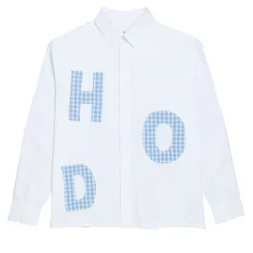 Hoddle Melange Long Sleeve Shirt - White Soft Material