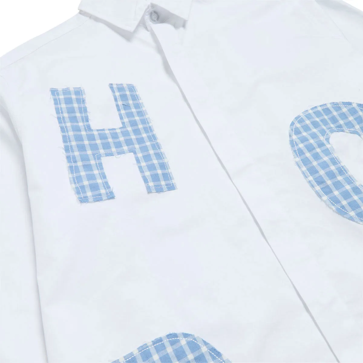 Hoddle Melange Long Sleeve Shirt - White Anniversary Celebration Ergonomic Sleeve Cut