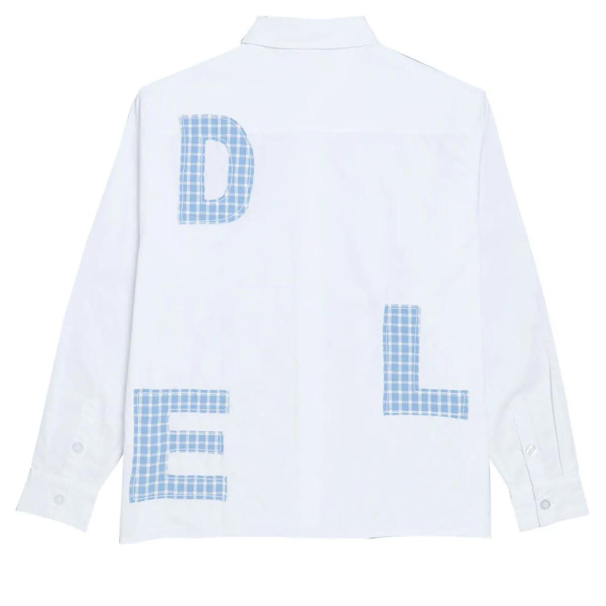 Personalized Touch Stretchable Fabric Hoddle Melange Long Sleeve Shirt - White