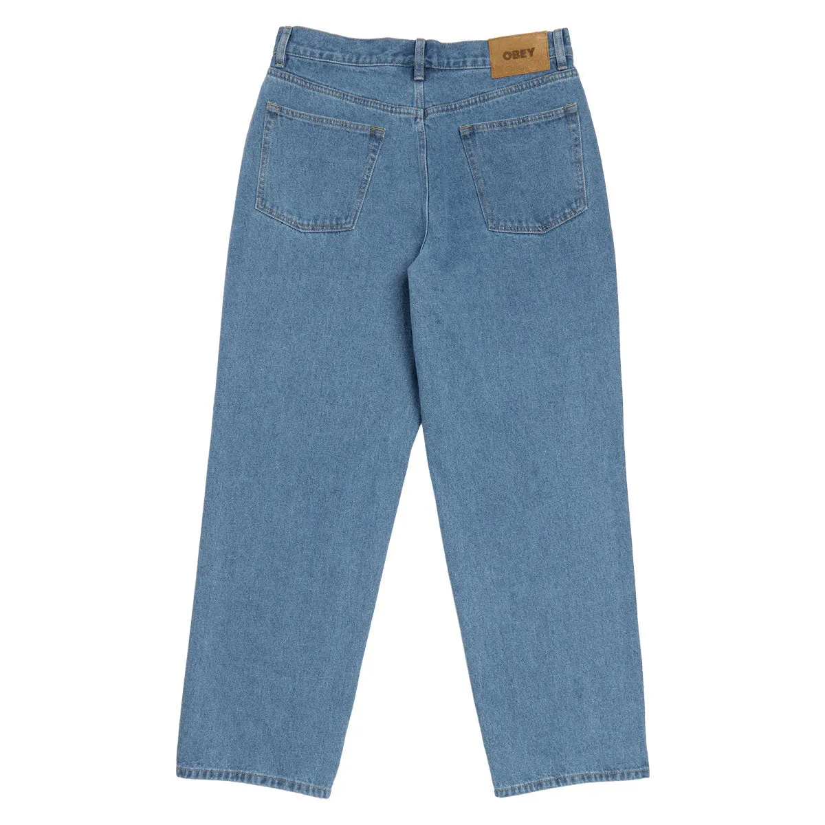 Obey Classic Baggy Denim Jeans - Medium Stonewash Light Indigo Quick Motion