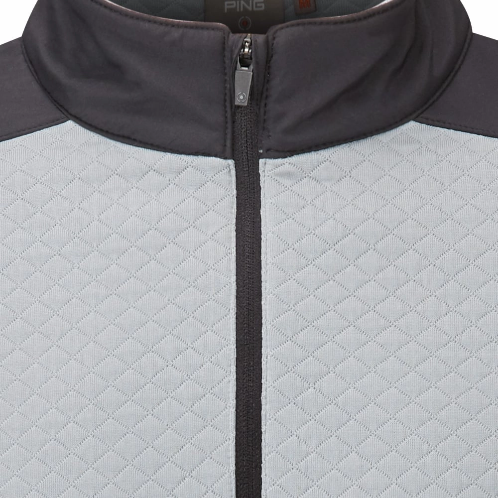 Ping Marshall 1/2 Zip Pullover - Quarry/Black Tassel accents Graphic Design