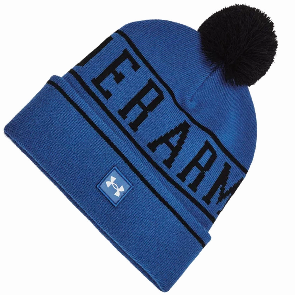 Barbecue Gathering Neutral Style Under Armour Halftime Pom Pom Beanie - Tech Blue/Black