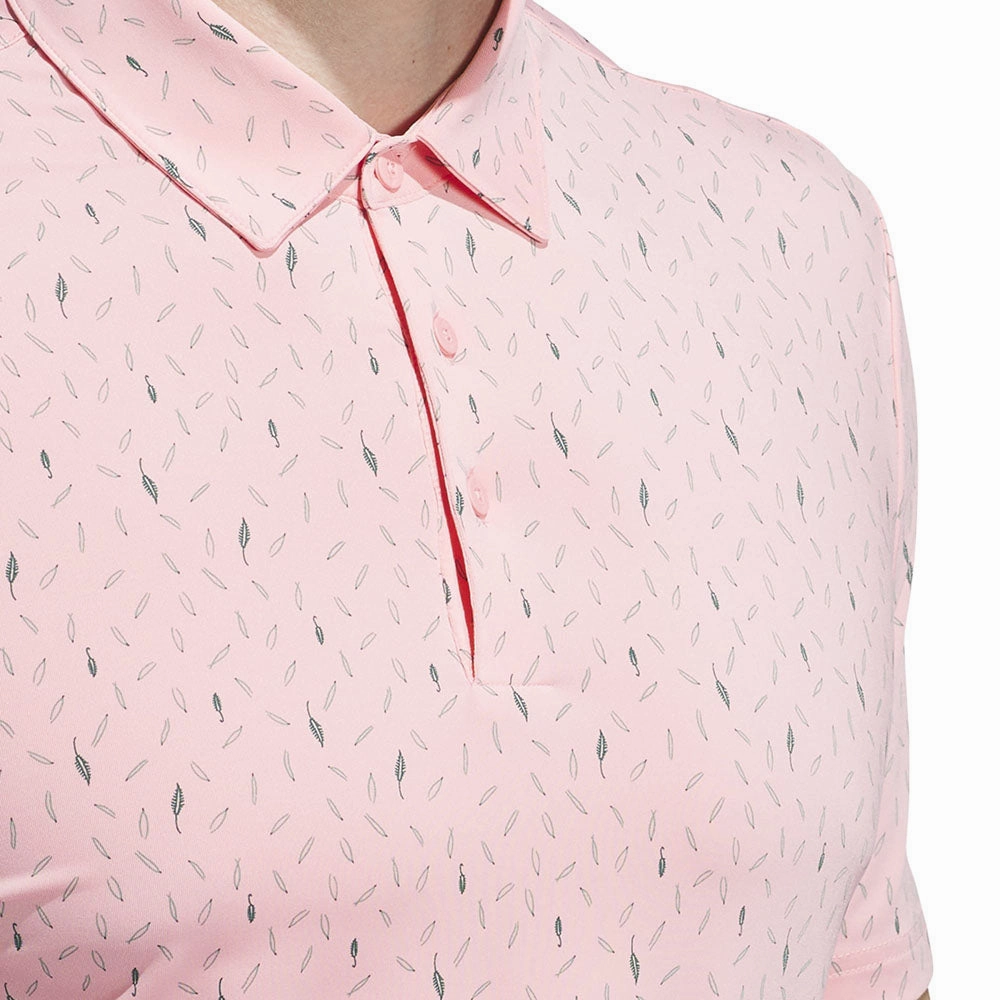 adidas Ultimate365 Allover Print Polo Shirt - Semi Pink Spark Moisture Management Technology Outdoor Leisure Look
