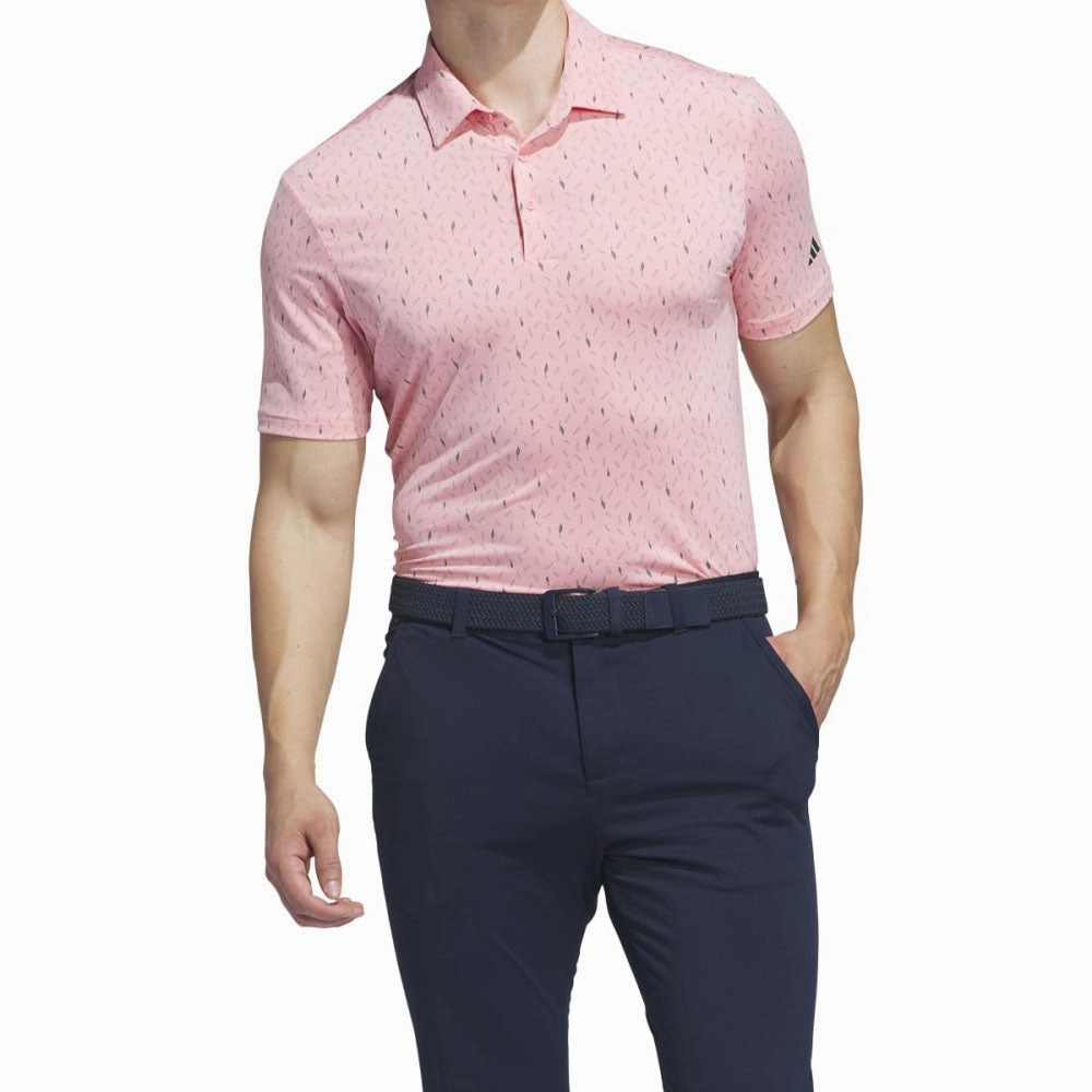 UltraSoftBrushedInterior Lace trim adidas Ultimate365 Allover Print Polo Shirt - Semi Pink Spark