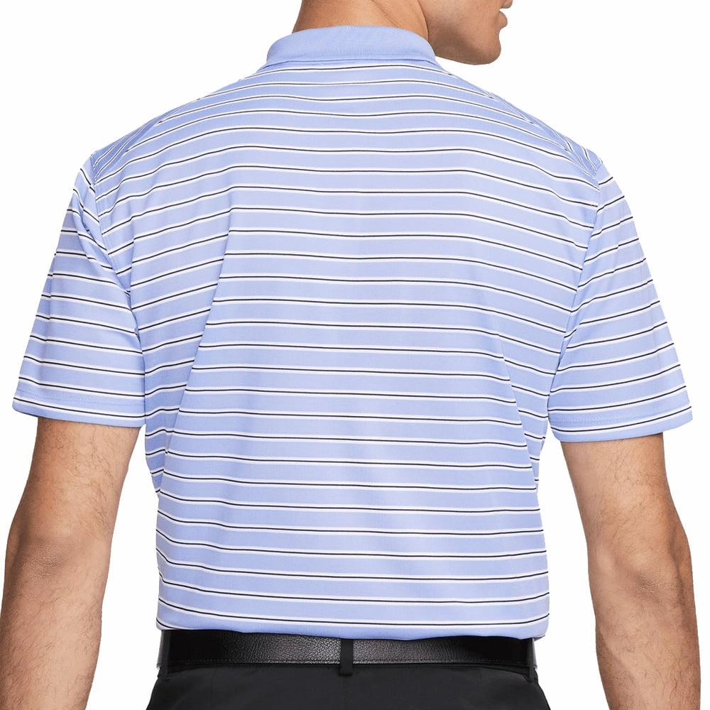 EcoConscious Processing RibbedNeckBanding Nike Dri-FIT Victory Striped Polo Shirt - Light Thistle/White