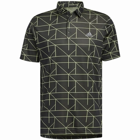 adidas Jacquard Primegreen Polo Shirt - Black/Pulse Lime Holiday Trend
