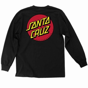 Santa Cruz Classic Dot Long Sleeve T-Shirt - Black Basic Wardrobe Piece