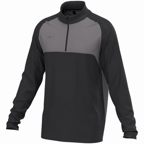 Mizuno Contrast 1/4 Zip Pullover - Black product neutral versatility Fashion Relaxed