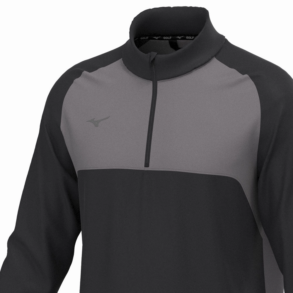 Mizuno Contrast 1/4 Zip Pullover - Black Breathable Layer Comfortable Layer
