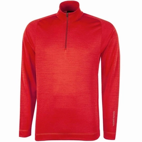 date night look Relaxed Comfort Galvin Green Dixon Insula 1/4 Zip Pullover - Red