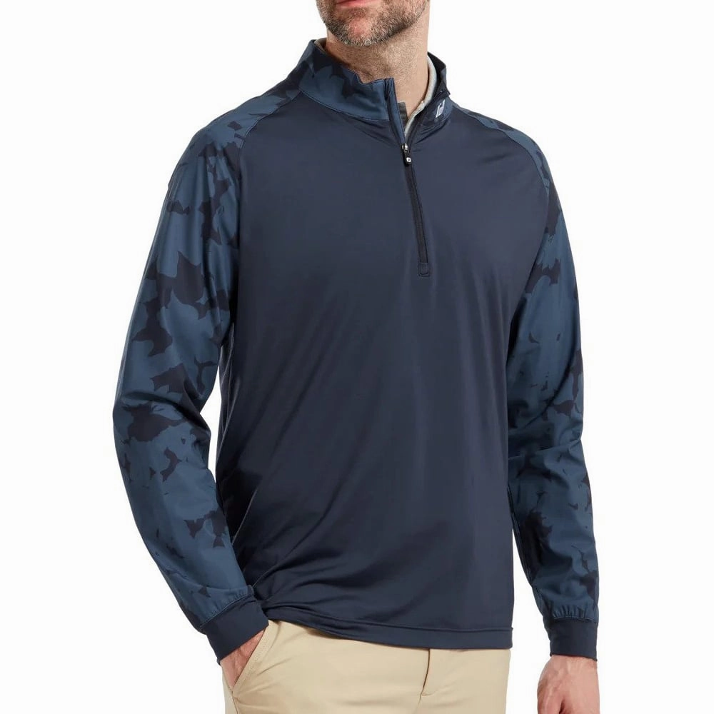 Transitional Piece FootJoy Camo Floral Half Zip Midlayer - Navy