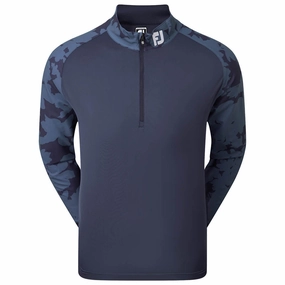 FootJoy Camo Floral Half Zip Midlayer - Navy Fitted Cut