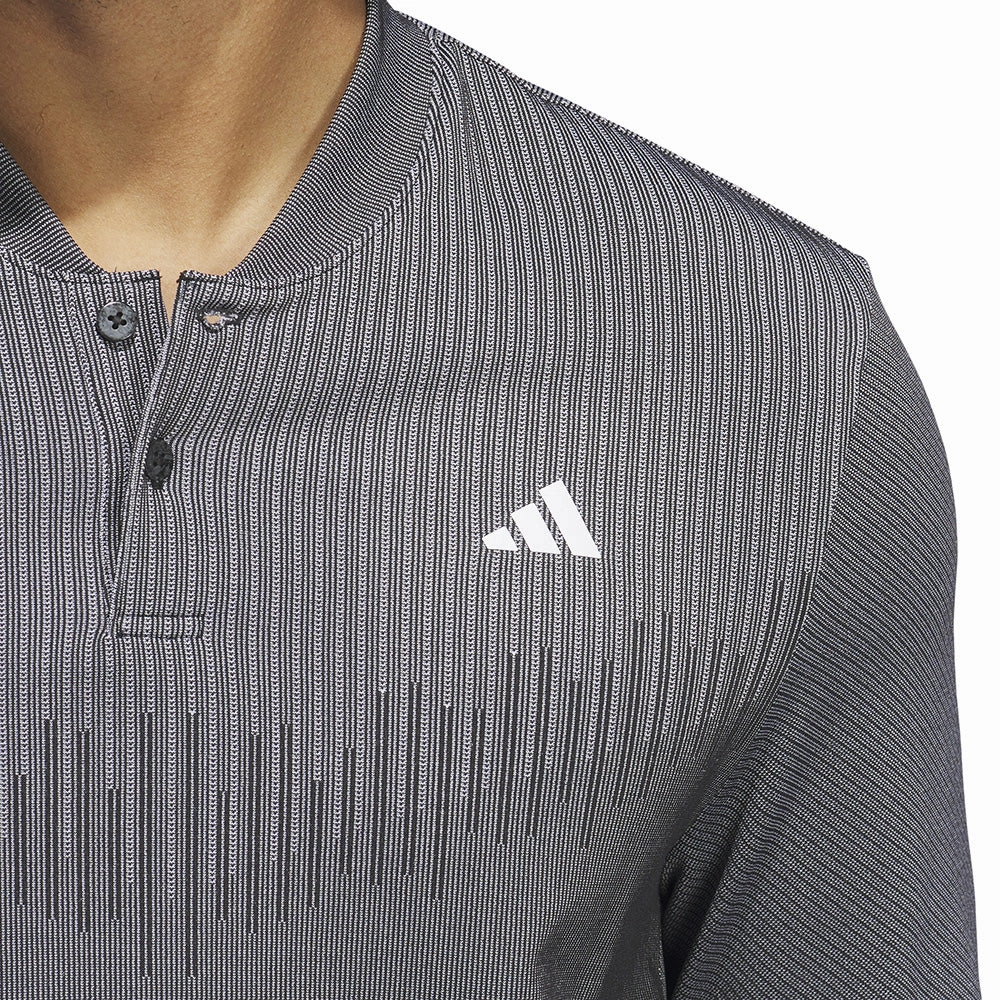 adidas Ultimate365 Tour Primeknit Long Sleeve Polo Shirt - Black Classic Comfort Style