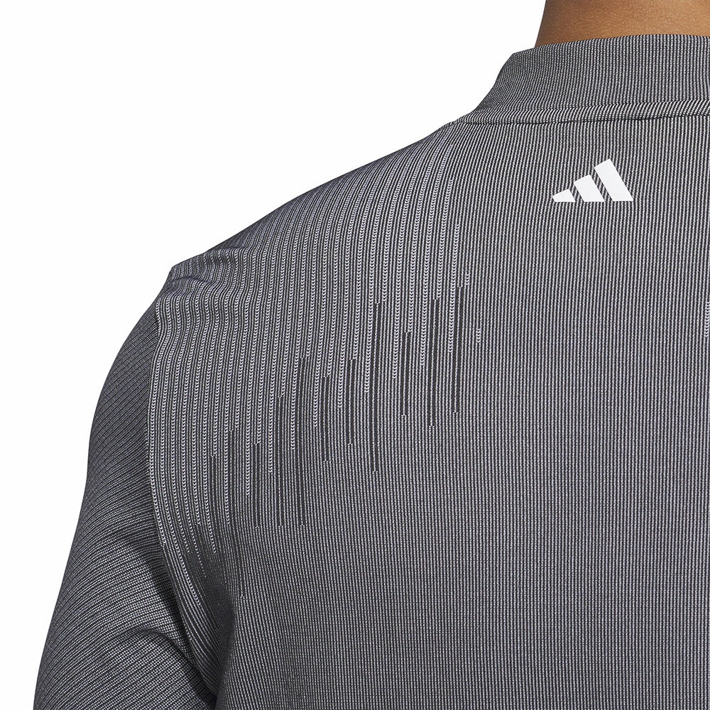 adidas Ultimate365 Tour Primeknit Long Sleeve Polo Shirt - Black Sporty Look