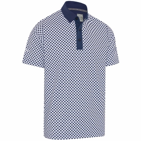 Callaway All-Over Hedgehog Print Polo Shirt - Peacoat Seasonal Fashion Collared formality