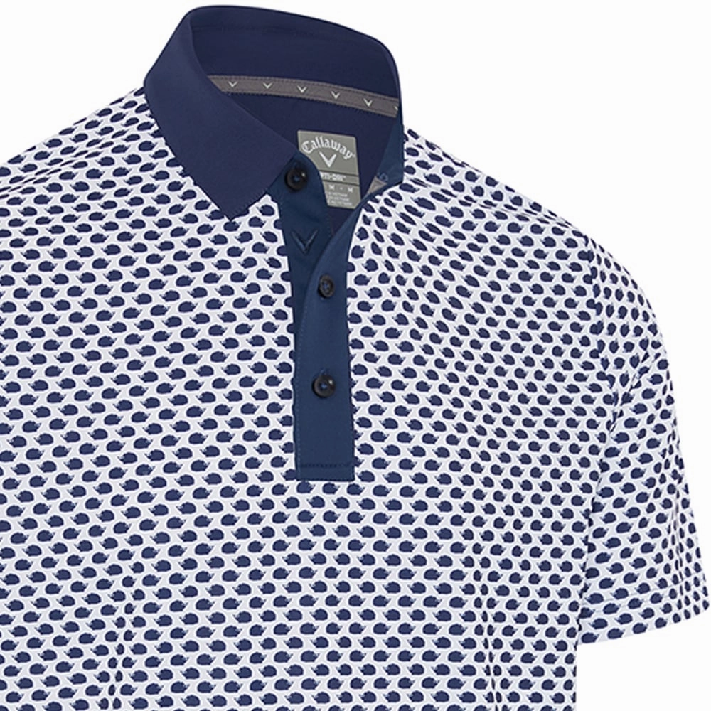 Callaway All-Over Hedgehog Print Polo Shirt - Peacoat budget-friendly