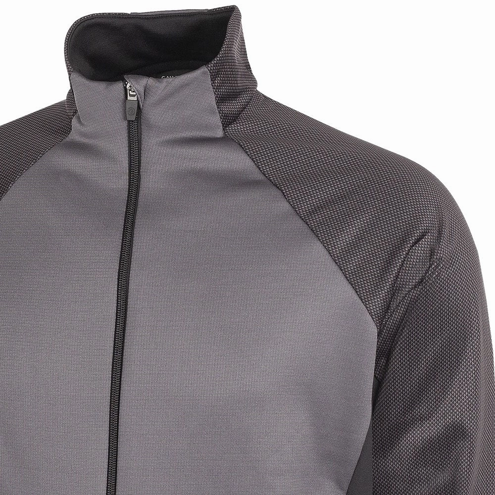 Wrinkle-Resistant Galvin Green Donald Insula Full Zip Pullover - Forged Iron/Black