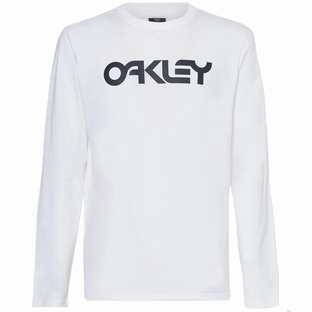 Oakley Mark II Long-Sleeved T-Shirt - White/Black Comfy Wardrobe Essential Layer