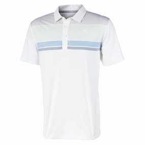 cotton material Puma Road Map Polo Shirt - Mist Green/Ibiza Blue