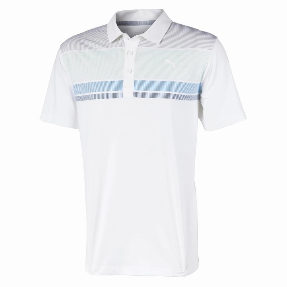cotton material Puma Road Map Polo Shirt - Mist Green/Ibiza Blue
