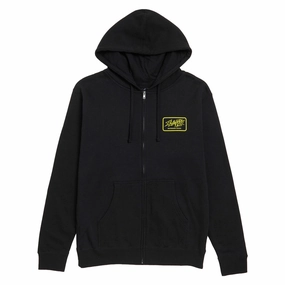 hiking clothes Anti Static Treatment Slappy Throwback Zip Up Hoodie - Black