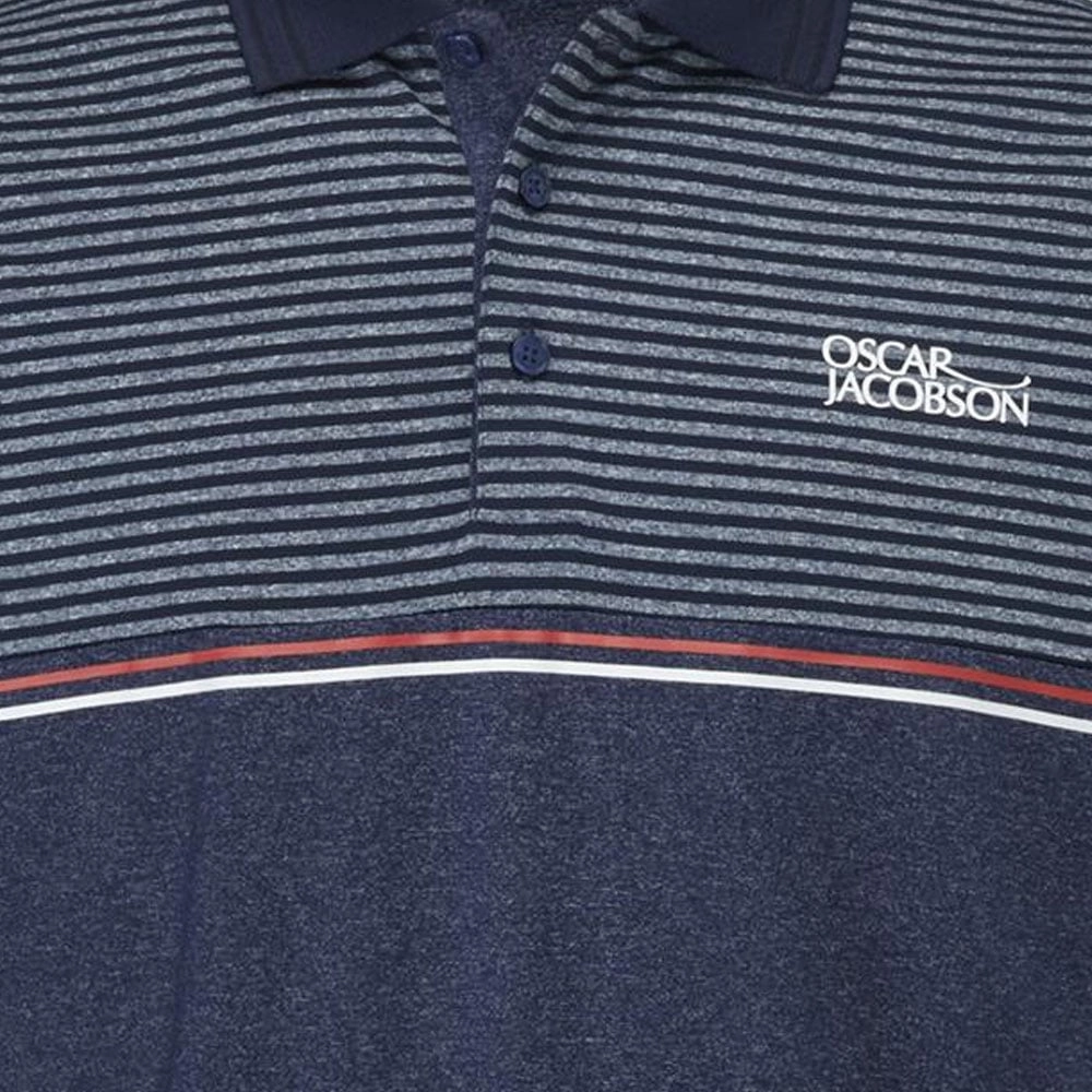 Oscar Jacobson Whitby Polo Shirt - Navy Marl Non Fading Material Chic and Cozy