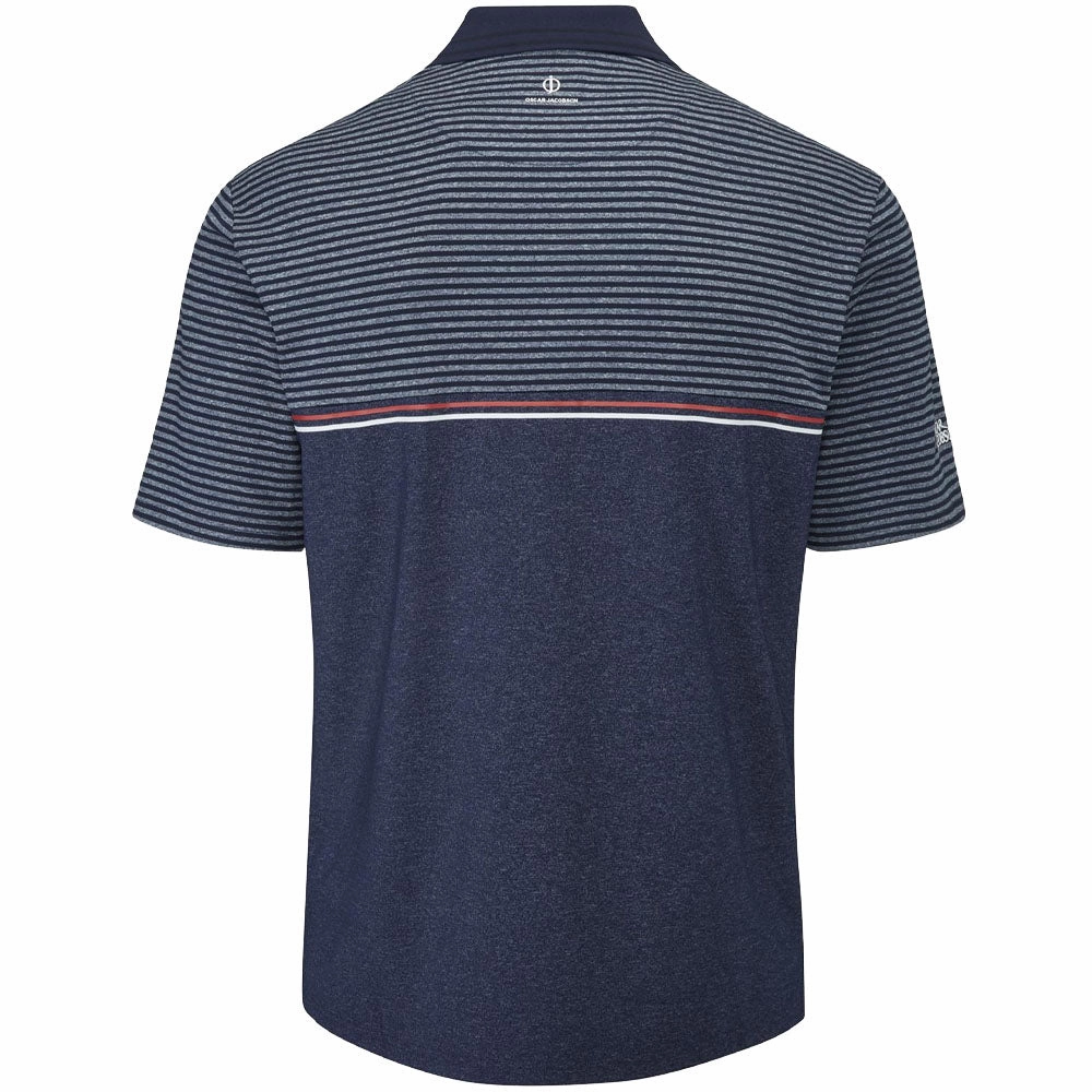 Oscar Jacobson Whitby Polo Shirt - Navy Marl Wear Resistant Fabric Moisture Management Technology